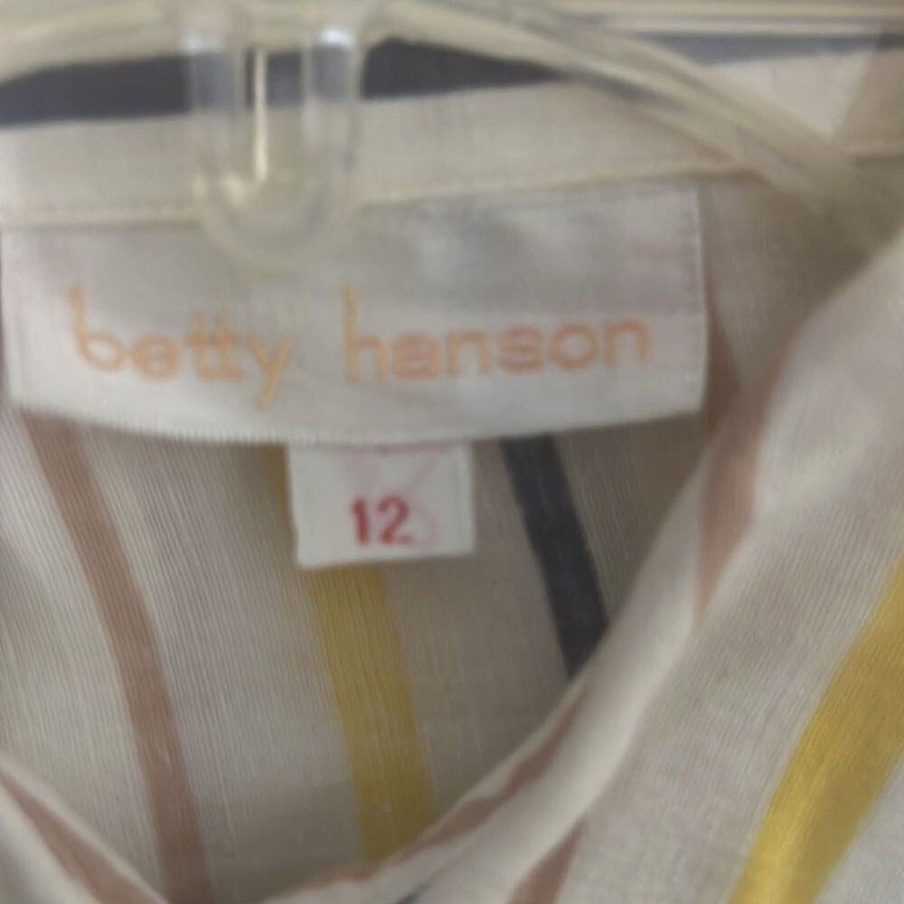 BETTY HANSON LINEN‎ STRIPED SHIRT SIZE 12 - Picture 4 of 6